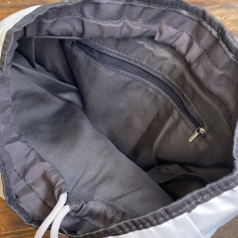 33 - Drawstring Silver Backpack for Women Lightweight with Large Capacity